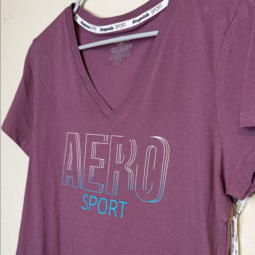 Aeropostale V-Neck Tee - Burgundy - Picture 4 of 5